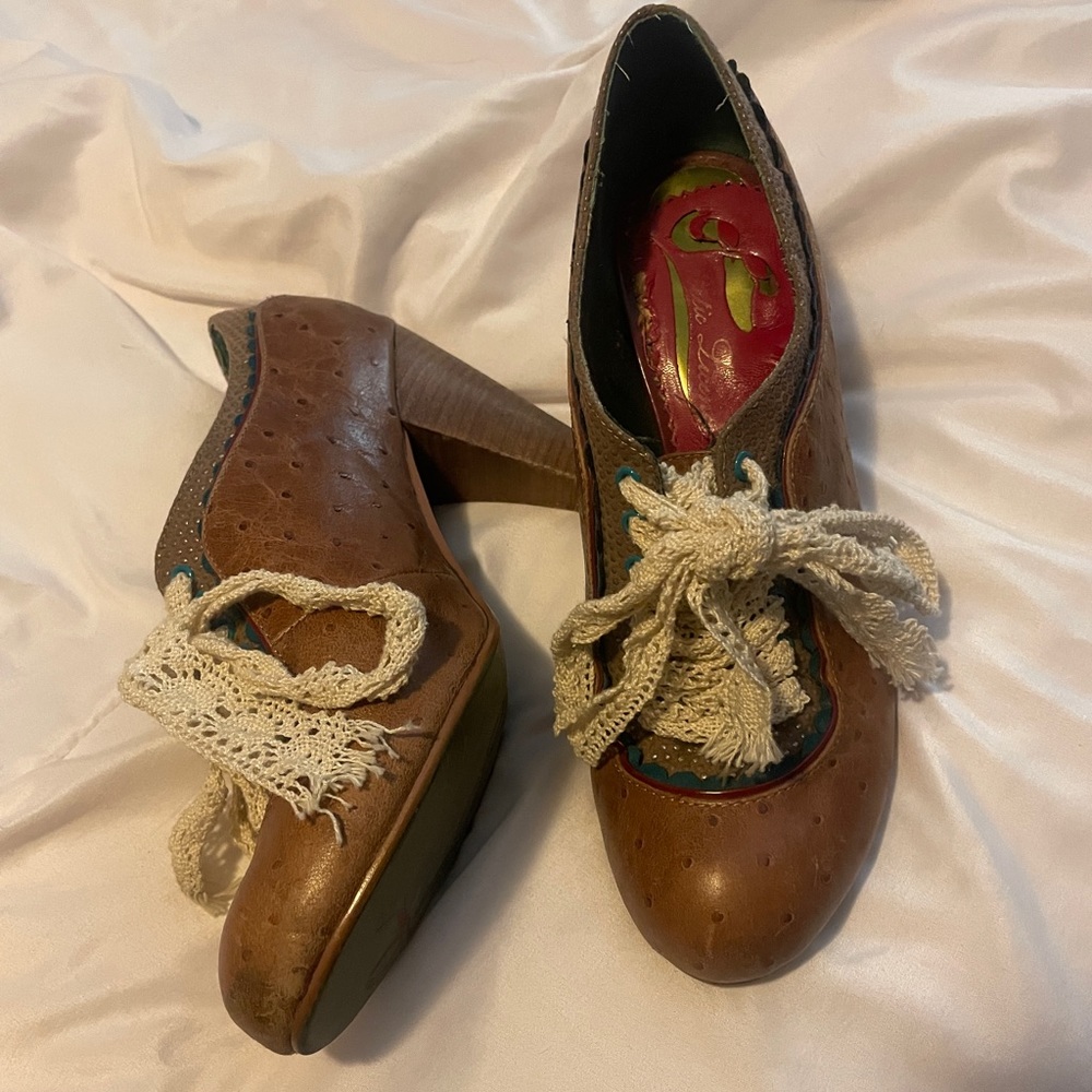 One of a kind custom made leather heels.
